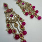 Elegant Blue Jhumka Earrings with stone Accents - Traditional Indian Jewelry