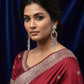 Luxury Ad Ruby Red Dangle Earrings with Sparkling Diamond Accents.