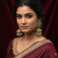 Breathtaking Luxury high end statement Gold-plated Jhumka Earrings with Mint,with cubic Zarconia Stones