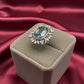 Vintage Style Aquamarine Ring – Silver Adjustable Cocktail Ring