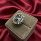 Vintage Style Aquamarine Ring – Silver Adjustable Cocktail Ring