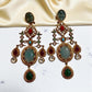 Bollywood Indian Designer Earrings with doublet stone gold plated,Victorian statement piece