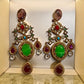 Bollywood Indian Designer Earrings with doublet stone gold plated,Victorian statement piece