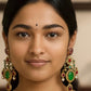 Bollywood Indian Designer Earrings with doublet stone gold plated,Victorian statement piece