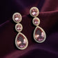 Sparkling Pink cubic Zarconia Dangle Earrings | Silver Earrings