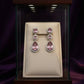 Sparkling Pink cubic Zarconia Dangle Earrings | Silver Earrings
