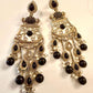 Elegant Blue Jhumka Earrings with stone Accents - Traditional Indian Jewelry