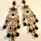 Elegant Blue Jhumka Earrings with stone Accents - Traditional Indian Jewelry