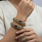 Gold-Plated CZ Bangles | Antique Sapphire Blue Stone Kada Set