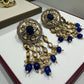 Bollywood Glam Kundan Dangle Earrings | Traditional Gold-Tone Jewelry