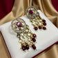 Bollywood Glam Kundan Dangle Earrings | Traditional Gold-Tone Jewelry