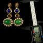 Bollywood Indian Pakistani Designer Earrings with doublet stone gold plated,Victorian statement piece