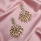 Pastel Pink Kundan Pearl Earrings | Gold Plated Bridal Dangler Earrings | Luxury Indian Wedding Jewelry | Festive Ethnic Statement Earrings
