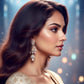 CZ Champagne Crystal Pearl Bridal Earrings | Silver Dangler Jewelry