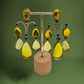 Yellow Crystal Drop Earrings | 22K Gold Plated Bridal Jewelry