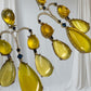 Yellow Crystal Drop Earrings | 22K Gold Plated Bridal Jewelry