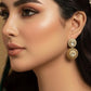 Gold Lattice Statement Earrings | CZ Crystal, Bridal Jewelry