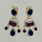 Ruby  Statement Earrings | Gold Plated CZ Dangler Jewelry | Bridal & Partywear Drop Earrings | Luxury Designer Wedding Jewelry