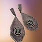 Stunning Multi-Color Cz stones micro ad Teardrop Earrings with Geometric Accent - Elegant Statement Jewelry