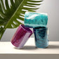 Glittery Churiyan metal Bangle Set - Pink, Teal & Blue - Indian Fashion Jewellery