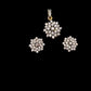 Sterling Silver Pendant and Stud Earring Set, Synthetic Diamond