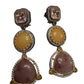 Bollywood Indian Designer Earrings with  doublet stone, gold finish,Ad stones