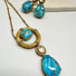 Luxury Multi Color Necklace Set | Gold-Plated Statement Jewelry with Earrings | Handmade Designer Stone Jewelry | Bridal & Party Necklace