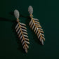Bollywood Dangle Earrings, Gold Finish CZ Stone, Indian Jewelry