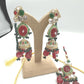 Exquisite Red and Green Kundan Necklace Set with Earrings - Traditional Indian Bridal Jewelry