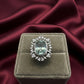 Vintage Style Aquamarine Ring – Silver Adjustable Cocktail Ring