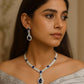 Sapphire Dream Necklace & Earrings Set | Luxury Diamond Accents