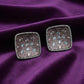 Sparkling Square Earrings | Diamond Studded Luxury