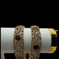 Gold-Plated CZ Bangles | Antique Sapphire Blue Stone Kada Set