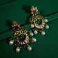 Emerald Green Kundan Chandbali Earrings | Indian Bridal Jewelry