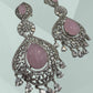 Statement Designer Earrings with ad stone / cubic zarconia rhodium plated,Victorian, women’s gift