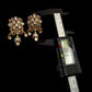 Bollywood Indian Designer monzonite medium length statement earrings gold finish,Victorian,Ad stones