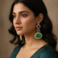 Bollywood Indian Pakistani  Designer Earrings with doublet stone gold plated,Victorian statement piece