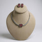 Mauve Stone Necklace Set | Minimalist Kundan Necklace | Elegant Handmade Bridal Jewelry