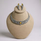 Cz Stone Necklace Set | Yellow Gem Bridal Jewelry | Elegant Handmade Choker & Earrings