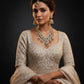 Bollywood Ethnic polki kundun set with emerald green enamel and stones