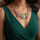 Floral Statement Necklace Set | Multicolor Cz stones enameled designer Jewelry | Handmade Bridal Choker & Earrings