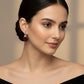 Ruby Red Crystal Drop Earrings | Silver CZ Dangle Bridal Jewelry