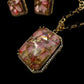 Pink Crystal Necklace Set | Handmade Gold Pendant Jewelry | Elegant Gemstone Earrings Set