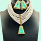 Bollywood ethnic Indian designer choker set antique gold finish set with pearls
