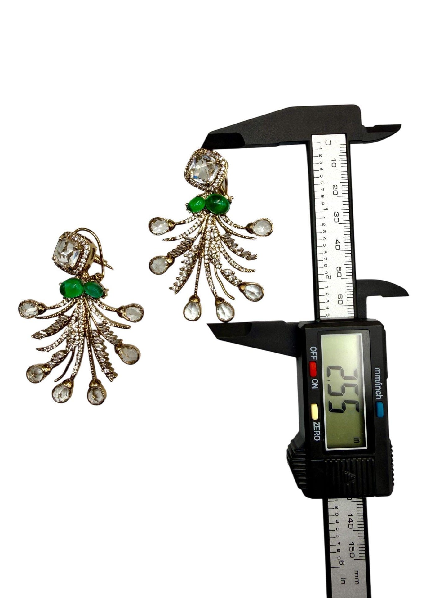 Emerald Green Crystal Drop Earrings | Antique Gold Dangle Jewelry