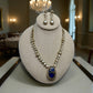 Blue Kundan Necklace Set | Handmade Bridal Jewelry | Royal Gold & Crystal Necklace with Earrings