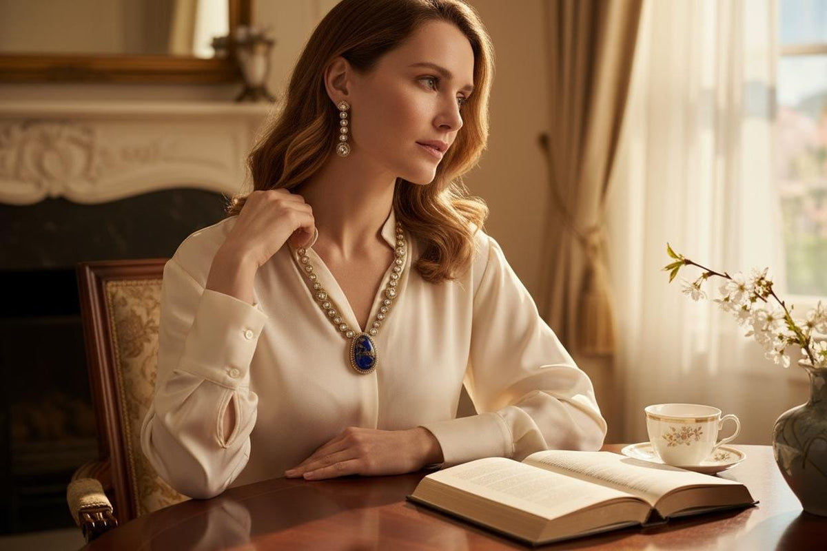 Blue Kundan Necklace Set | Handmade Bridal Jewelry | Royal Gold & Crystal Necklace with Earrings