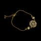 Gold Plated Crystal Charm Bracelet | Dainty Adjustable Women’s Jewelry | Handmade Everyday Gift Bracelet