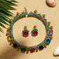 Multicolor Gemstone Necklace Set designer high end Jewelry | Luxury Enamel Necklace & Earrings for Women