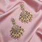 Pink Kundan Pearl Drop Earrings | Indian Bridal Statement Earrings | Gold-Plated Ethnic Jewelry | Wedding & Party Wear Earrings
